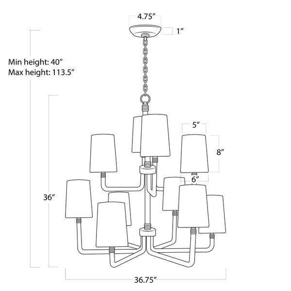 Boracay Chandelier Large Line Drawing
